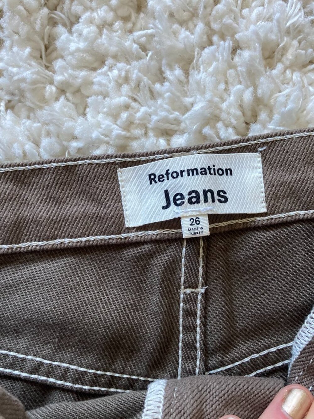 Reformation Brown Wide Leg Jeans Size 26 - Picture 5 of 9
